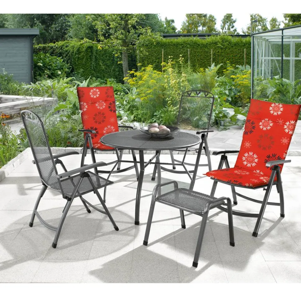 Gartenhocker 'Toulouse' stapelbar Stahl grau 58 x 48 x 52 cm