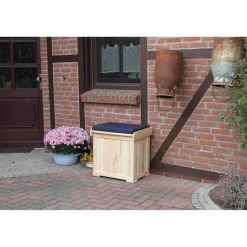 Gartenhocker 'Patrick' hellbraun 56 x 56 x 43 cm
