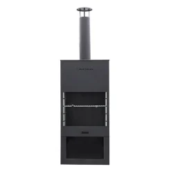 Gartenkamin Stahl schwarz 70 x 229 x 41 cm
