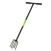 Gartenkralle schwarz Stahl 5 Zinken, mit Stiel 95 cm