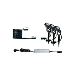 Gartenleuchten-Set 'Plug & Shine' 3 Leuchten 270 lm grau