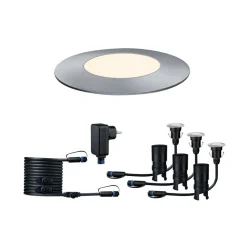 Gartenleuchten-Set 'Plug & Shine' 3 Leuchten 50 lm silber