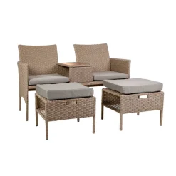 Gartenmöbelset 'Alice' braun/beige 3-teilig