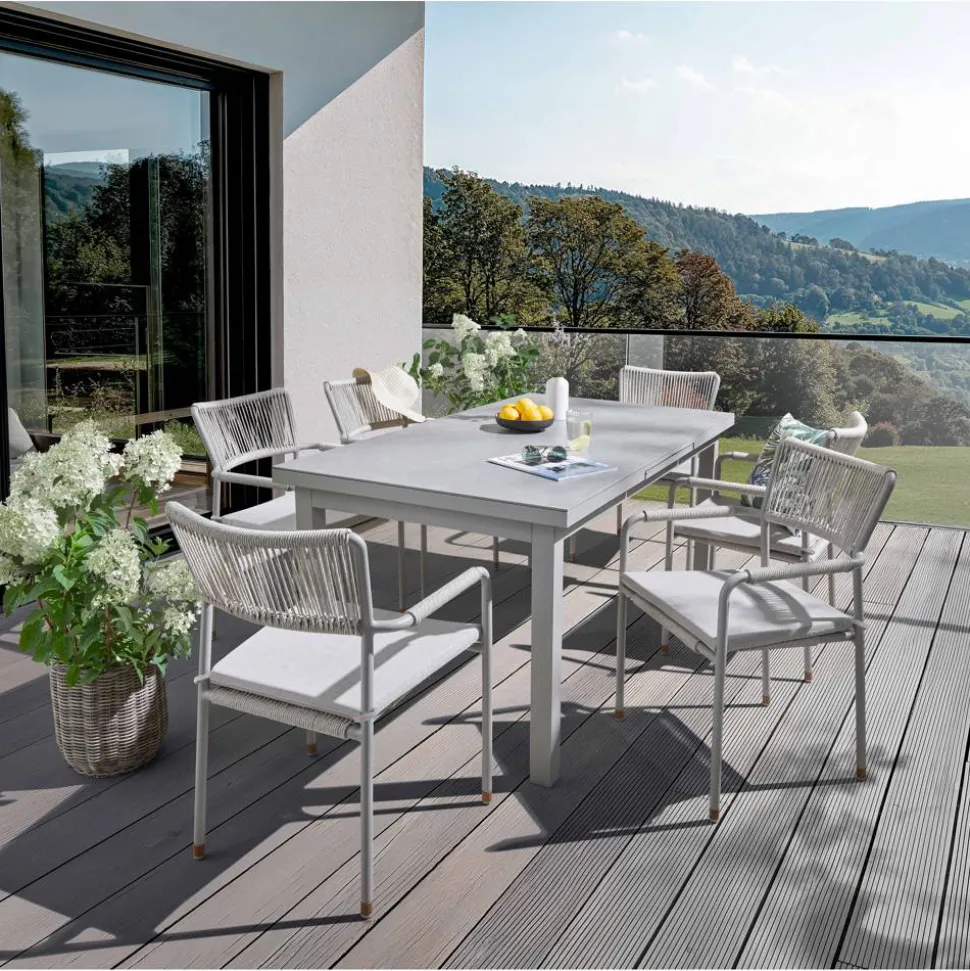 Gartenmöbelset 'Jasmin' für 6 Personen Aluminium