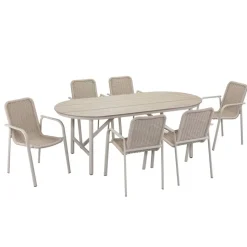 Gartenmöbelset 'Luna' für 6 Personen Aluminium