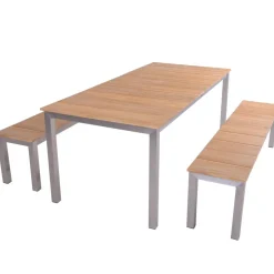 Gartenmöbelset 'Dallas' für 4 Personen Metall/Holz