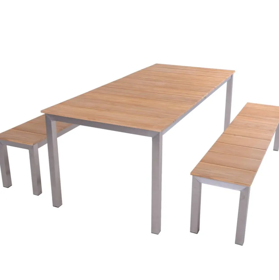 Gartenmöbelset 'Dallas' für 4 Personen Metall/Holz