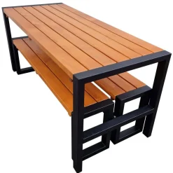 Gartenmöbelset 'Sylt' für 4 Personen Metall/Kiefernholz