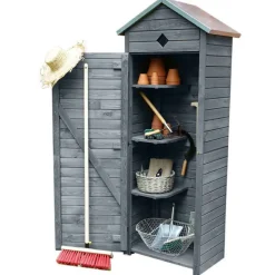 Gartenschrank 'Babylon' grau 78 x 194,5 x 49,5 cm