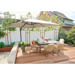 Gartensessel 'Kansas' Edelstahl/Aluminium taupe 60 x 85 x 70 cm