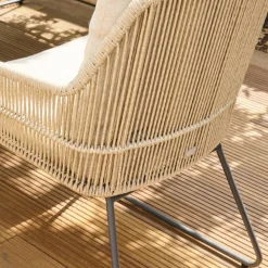 Gartensessel 'Kansas' Edelstahl/Aluminium taupe 60 x 85 x 70 cm