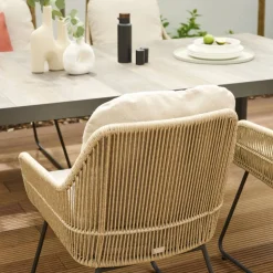 Gartensessel 'Kansas' Edelstahl/Aluminium taupe 60 x 85 x 70 cm