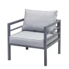 Gartensessel 'Romy' Aluminium hellgrau 68 x 65 x 70 cm