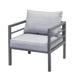 Gartensessel 'Romy' Aluminium hellgrau 68 x 65 x 70 cm