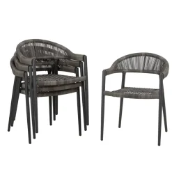 Gartensesselset 'Brooklyn' Aluminium anthrazit 4 Stück