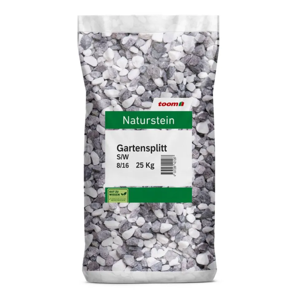 Gartensplitt schwarz/weiß 8/16 mm 25 kg