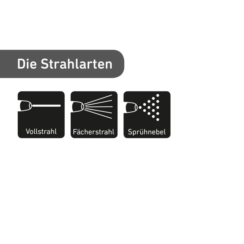 Gartenspritze, Metall, 3 Wasserstrahlarten