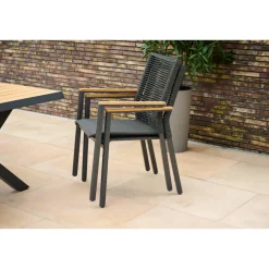 Gartenstuhl 'Bologna' stapelbar Aluminium anthrazit 57 x 92 x 56 cm