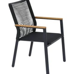 Gartenstuhl 'Bologna' stapelbar Aluminium anthrazit 57 x 92 x 56 cm