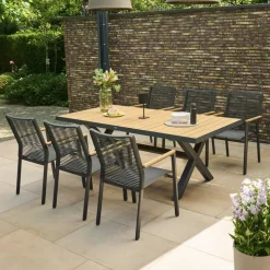 Gartenstuhl 'Bologna' stapelbar Aluminium anthrazit 57 x 92 x 56 cm