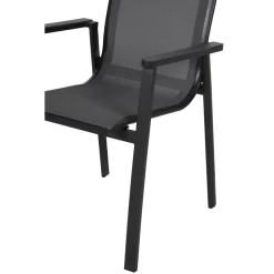Gartenstuhl 'Chiara' stapelbar Aluminium grau/schwarz 55 x 85 x 63 cm