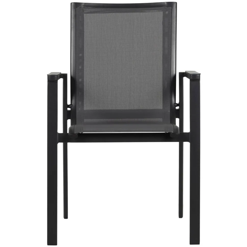 Gartenstuhl 'Chiara' stapelbar Aluminium grau/schwarz 55 x 85 x 63 cm