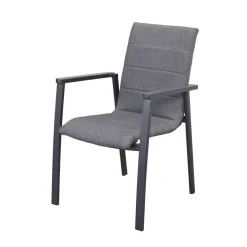 Gartenstuhl 'Chiara' stapelbar Aluminium grau 56 x 89 x 65 cm