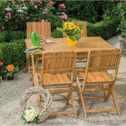 Gartenstuhl 'Falun' klappbar Akazienholz braun 50,5 x 88,5 x 55 cm