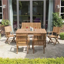Gartenstuhl 'Falun' klappbar Akazienholz braun 46 x 89 x 54,5 cm