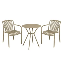 Gartenstuhl 'Frida' stapelbar Kunststoff beige 53 x 81 x 55 cm