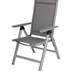 Gartenstuhl 'Grace' klappbar Aluminium grau 60 x 107 x 107 cm