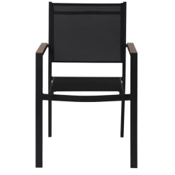Gartenstuhl 'Lana' stapelbar Aluminium schwarz 56 x 84 x 58 cm