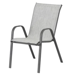 Gartenstuhl 'Laura' stapelbar Stahl anthrazit 70,5 x 93 x 56 cm