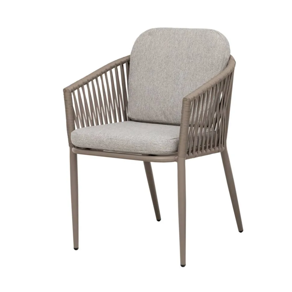 Gartenstuhl 'Mia' stapelbar Aluminium/Kunststoff taupe 57,5 x 60 x 75 cm
