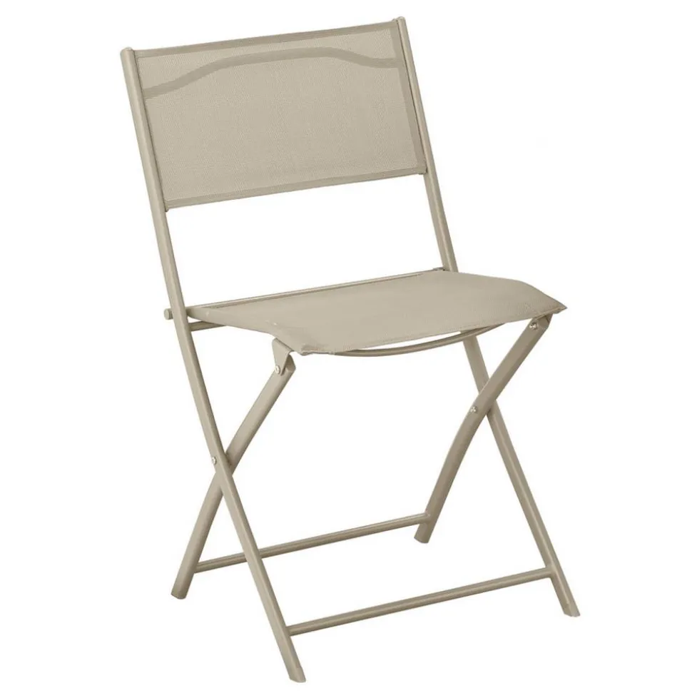 Gartenstuhl 'Nika' klappbar beige 45 x 81 x 51 cm