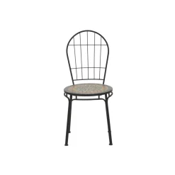 Gartenstuhl 'Prato' stapelbar Stahl schwarz 43 x 93,5 x 49 cm