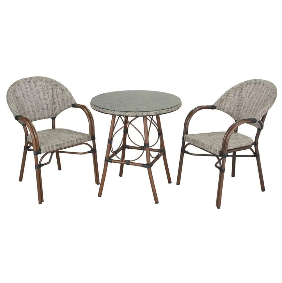 Gartenstuhl 'Rita' Aluminium beige 60,5 x 56 x 85 cm