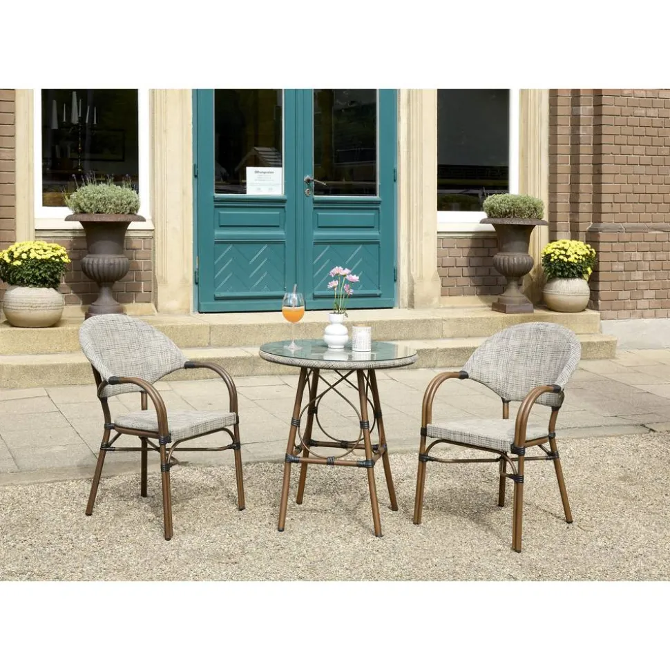 Gartenstuhl 'Rita' Aluminium beige 60,5 x 56 x 85 cm