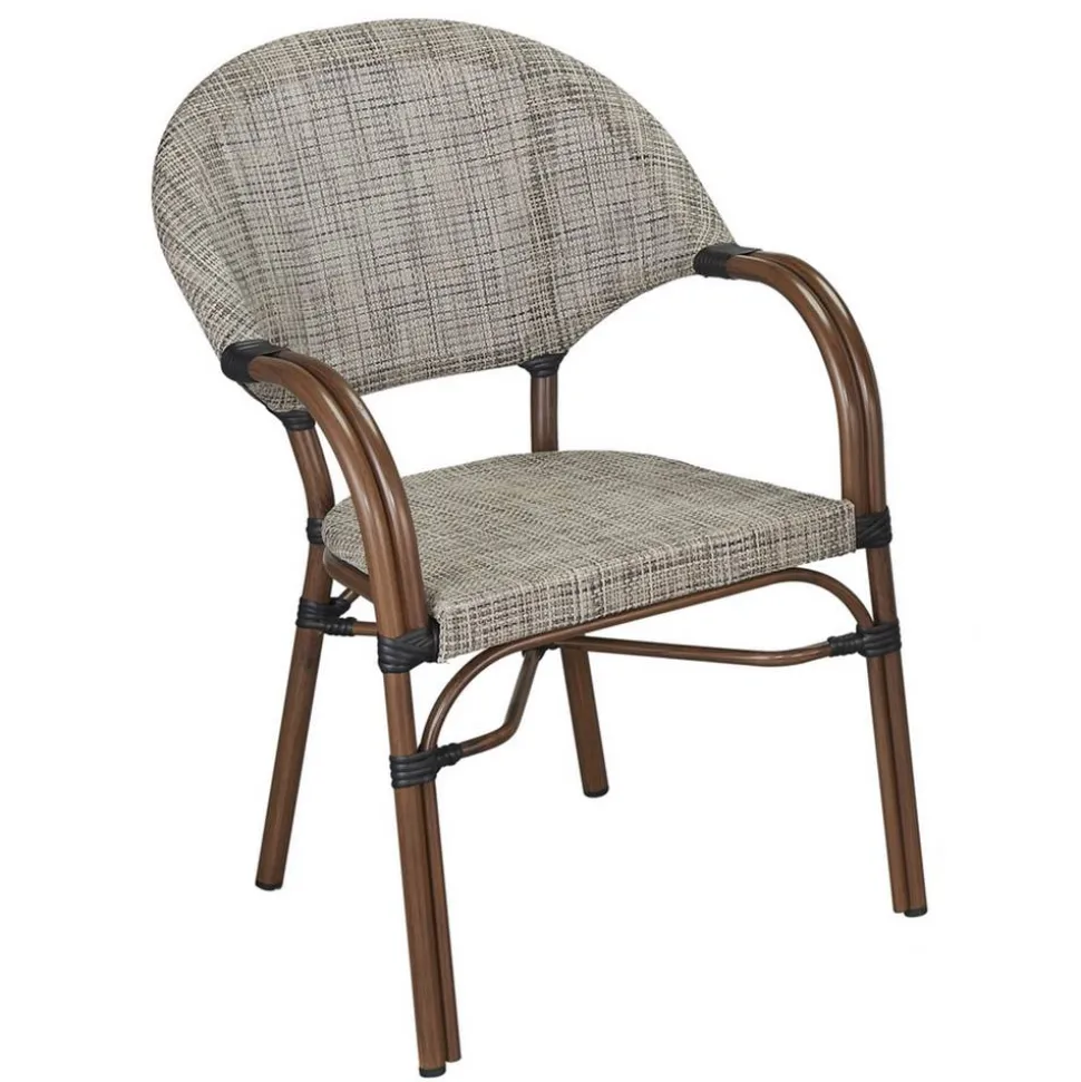 Gartenstuhl 'Rita' Aluminium beige 60,5 x 56 x 85 cm