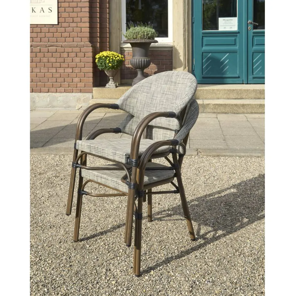 Gartenstuhl 'Rita' Aluminium beige 60,5 x 56 x 85 cm