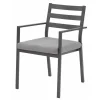Gartenstuhl 'Romina' stapelbar Aluminium grau 55 x 88 x 63 cm