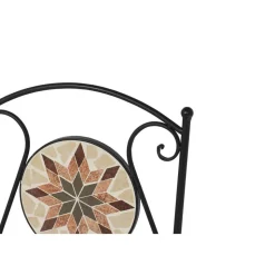 Gartenstuhl 'Stella' klappbar Stahl beige/braun/grau 52 x 90 x 39 cm