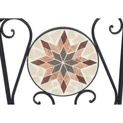 Gartenstuhl 'Stella' klappbar Stahl beige/braun/grau 52 x 90 x 39 cm