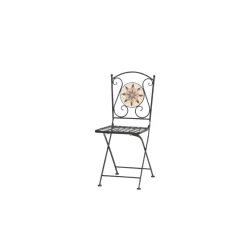 Gartenstuhl 'Stella' klappbar Stahl beige/braun/grau 52 x 90 x 39 cm