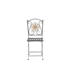 Gartenstuhl 'Stella' klappbar Stahl beige/braun/grau 52 x 90 x 39 cm