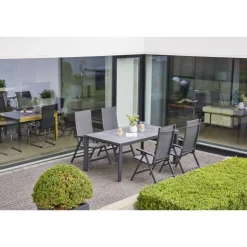Gartenstuhl 'Tesoro' klappbar Aluminium anthrazit 60,5 x 110 x 44 cm