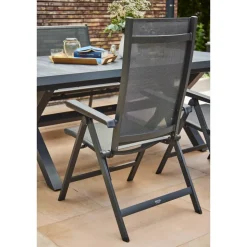 Gartenstuhl 'Tesoro' klappbar Aluminium anthrazit 60,5 x 110 x 44 cm
