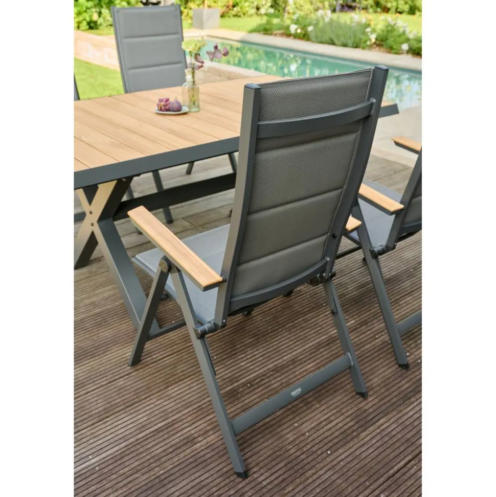 Gartenstuhl 'Tesoro' klappbar Aluminium anthrazit 60,5 x 110 x 68 cm