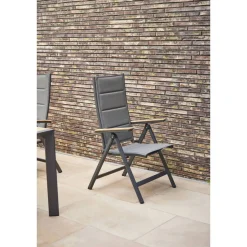 Gartenstuhl 'Tesoro' klappbar Aluminium anthrazit 60,5 x 110 x 68 cm