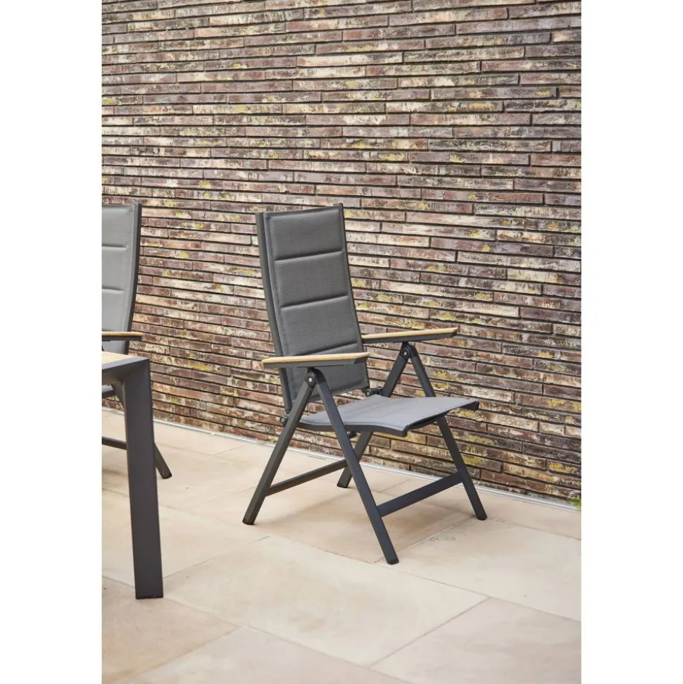 Gartenstuhl 'Tesoro' klappbar Aluminium anthrazit 60,5 x 110 x 68 cm